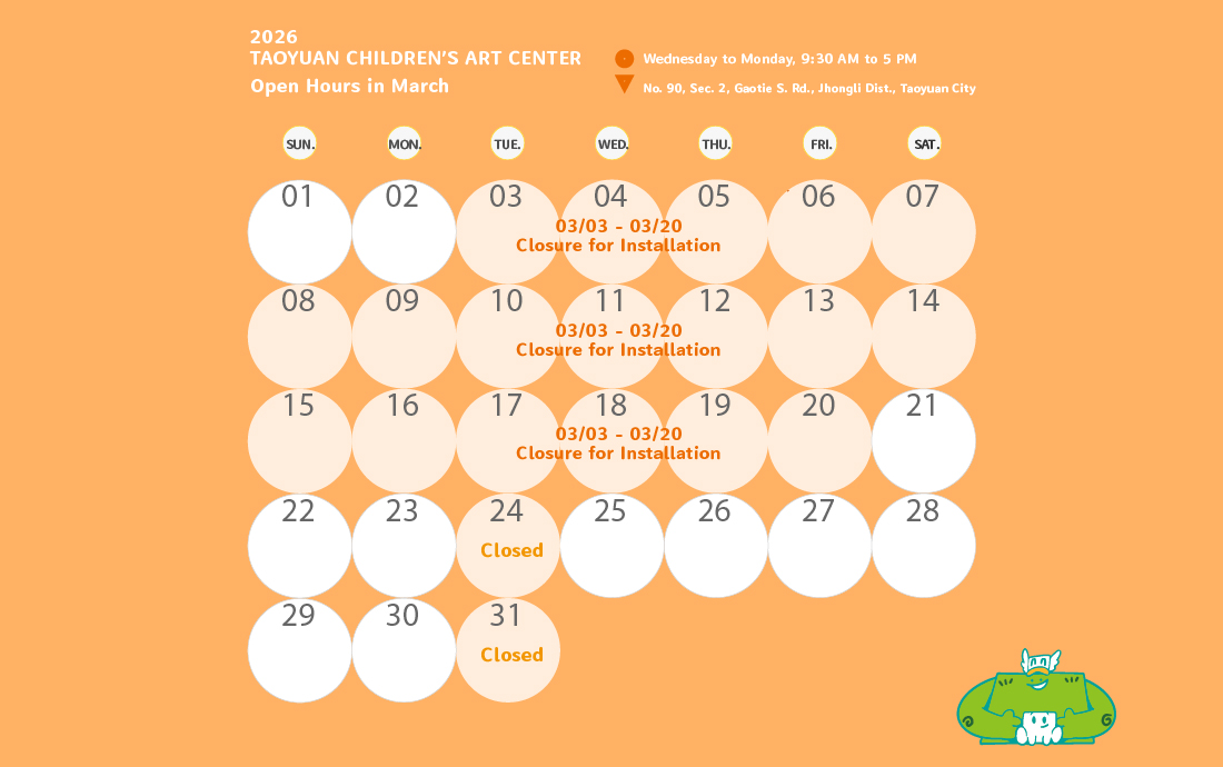 The TCAC Opening Days from January to March 2026