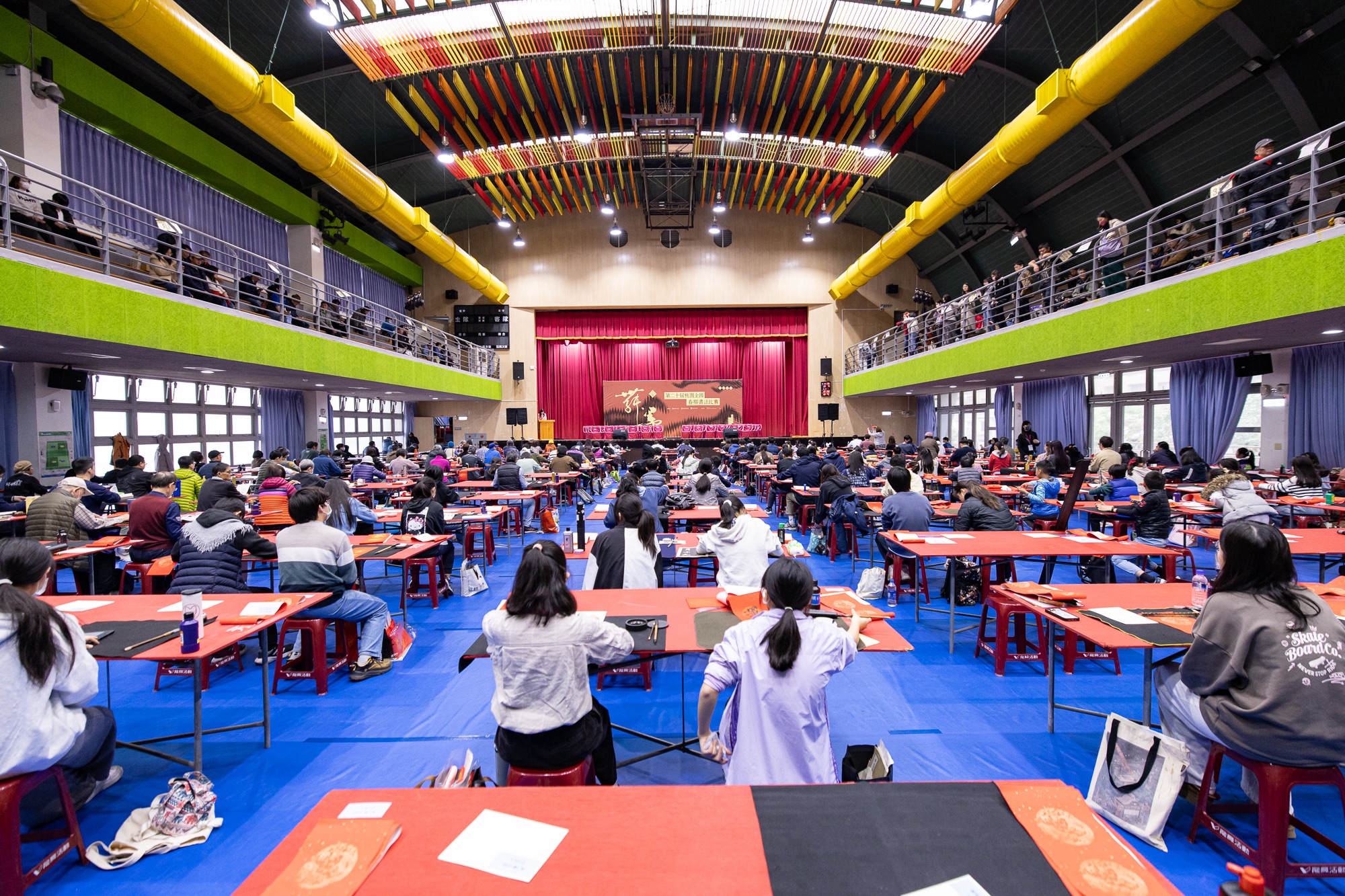  「赤馬舞墨：第20屆桃園全國春聯書法比賽」決賽會場。