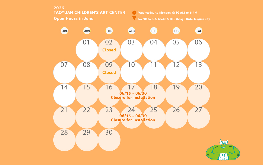 The TCAC Opening Days from April to June 2026